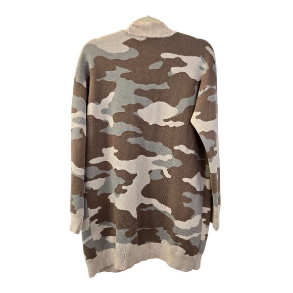 DKNY Viscose Blend Camouflage Open Cardigan Sweater Size Small - Picture 2 of 6